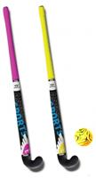 Engelhart Hockeyset met bal in zak geel roze - thumbnail
