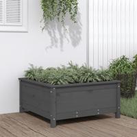 VidaXL Plantenbak 82,5x82,5x39 cm massief grenenhout grijs - thumbnail