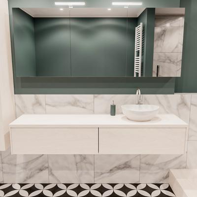 Mondiaz Lush Barco badmeubel underlayment 180 cm 2 lades mdf 1 waskom rechts 1 kraangat Mondiaz Lush Barco badmeubel underlayment 180 cm 2 lades mdf 1 waskom rechts 1 kraangat