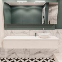 Mondiaz Lush Barco badmeubel underlayment 180 cm 2 lades mdf 1 waskom rechts 1 kraangat - thumbnail
