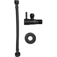 Xellanz Minimal Hoekstopkraan - 1/2x3/8 - met Flexibele Aansluitslang Nylon - 1/2x3/8 - 30cm - Mat Zwart - thumbnail