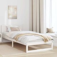 Bedframe met hoofdeinde Wit 80 x 200 cm Massief grenenhout - thumbnail