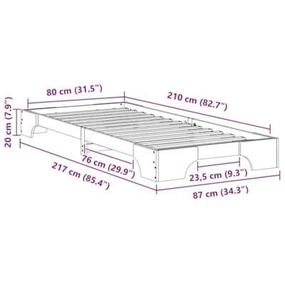 Bedframe met opslag Bruin 80 x 210 cm Hout Bedframe met opslag Bruin 80 x 210 cm Hout