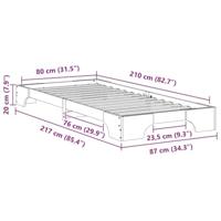 Bedframe met opslag Bruin 80 x 210 cm Massief grenenhout - thumbnail