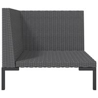 Tuinbank met kussens halfrond poly rattan - thumbnail