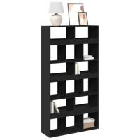 Boekenkast 100x33x187,5 cm bewerkt hout zwart - thumbnail