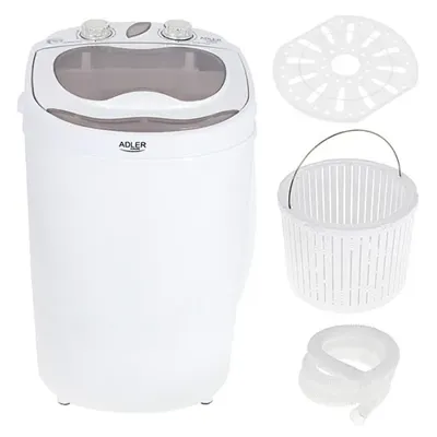 Adler AD 8055 wasmachine Bovenbelading 3 kg Crème, Wit
