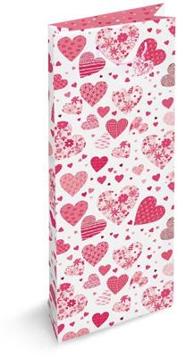 Geschenkzak Listen To Your Heart, voor fles, 9 x 36 x 13 cm