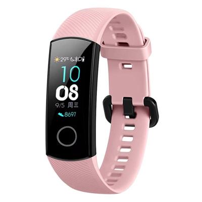 Solid Color Silicone Wrist Strap for Huawei Honor Band 4 (Pink)