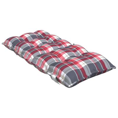 VidaXL Stoelkussens 4 st lage rug ruitpatroon oxford stof rood