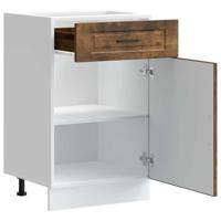 Keuken onderkast "Porto" bewerkt hout gerookt eikenkleurig - thumbnail