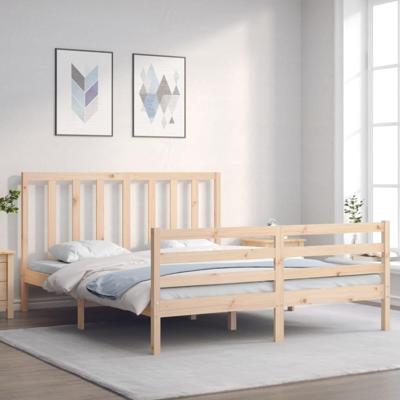 Bedframe zonder matras massief grenenhout 160x200 cm