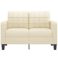 Tweezitsbank 120 cm kunstleer crmekleurig - thumbnail