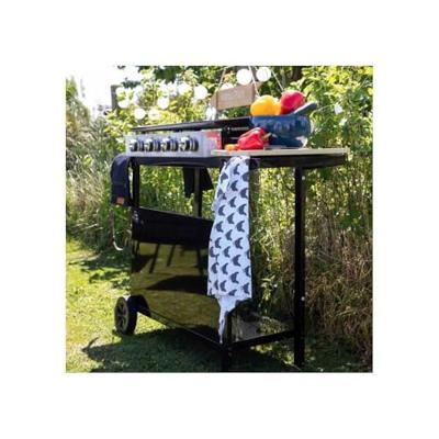 Tuinplancha tuin max merida - 4 lichten - op een kar - geëmailleerd staal - 75 x 35 cm - zwart