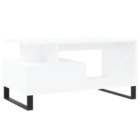 Salontafel 90x49x45 cm bewerkt hout wit - thumbnail