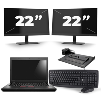 Lenovo ThinkPad L460 - Intel Core i5-6e Generatie - 14 inch - 8GB RAM - 256GB SSD - Windows 11 + 2x 22 inch Monitor - thumbnail