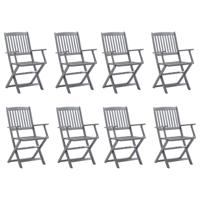Tuinstoelen 8 st inklapbaar massief acaciahout - thumbnail