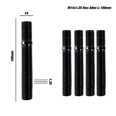 Studschroeven OMP Zwart 4 uds 100 mm M14 x 1,25