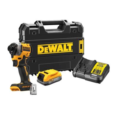 DeWALT DCF850E1T Compacte accu slagschroevendraaier 205Nm 18V XR 1.7Ah POWERSTACK in TSTAK