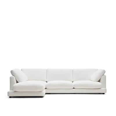 Kave Home 4-zits Loungebank 'Gala' Links, Chenille, kleur Wit