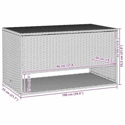 Opbergbox voor buiten 100x55x55,5 cm poly rattan grijs