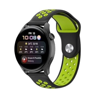 By Qubix - Sport Edition - Zwart + groen - Compatible met Xiaomi Mi Watch/Compatible met Xiaomi Watch 2 / Compatible met Xiaomi Watch S1 / S2 / S3 / S4 - Compatible Xiaomi bandje