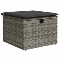 6-delige Loungeset met kussens poly rattan grijs - thumbnail