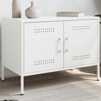 Tv-meubel 68x39x50,5 cm staal wit - thumbnail
