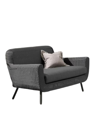 Jonah sofa 2-seater dark grey steel/dark grey wicker Eurofar - Eurofar