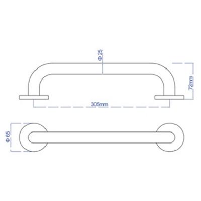 Badgreep Plieger Uni 30 cm RVS