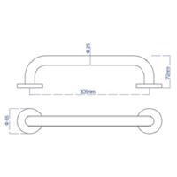 Badgreep Plieger Uni 30 cm RVS - thumbnail