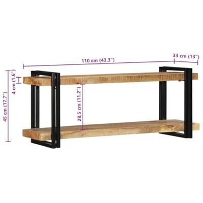 Wandschap 110x33x45 cm massief ruw mangohout Wandschap 110x33x45 cm massief ruw mangohout