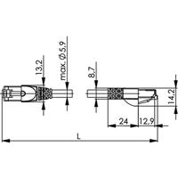 Telegärtner RJ45 (cross) Netwerkkabel Aansluitkabel CAT 6A S/FTP 5.00 m Rood Vlambestendig, Halogeenvrij - thumbnail