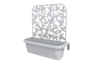 Bama fioriera bloem-balkonbakken privacy 60x22x64 cm 2 stuks wit