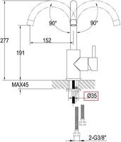 Ben Mandana draaibare wastafelkraan chroom - thumbnail