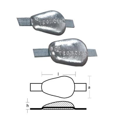 TEN00352 - ANODE VOOR HET LASSEN VAN ZINK 250X25X5MM 3KG