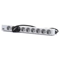 Bachmann 333.401 19 inch Stekkerdoos voor patchkast 1 HE Geaarde contactdoos Lichtgrijs - thumbnail