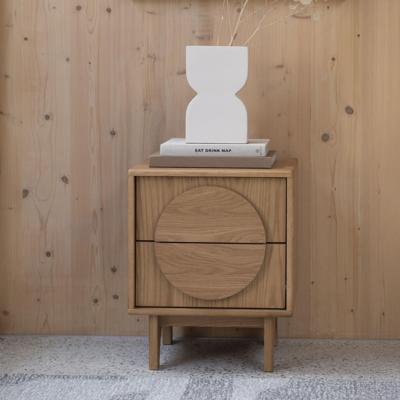 Zuiver Bijzettafel/Nachtkastje 'Groove' Eikenhout, Met 2 laden