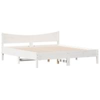 Bedframe zonder matras massief grenenhout wit 200x200 cm - thumbnail
