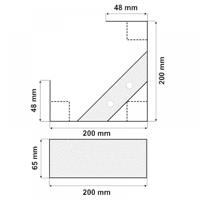 Massief stalen meubelpoot rvs look vierkant 20 bij 20 cm en hoogte 6,5 cm (20 x 20 cm) - thumbnail