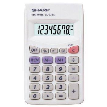 Sharp EL-233 S Zakrekenmachine Wit Aantal displayposities: 8 werkt op batterijen (b x h x d) 62 x 8 x 105 mm