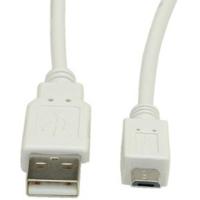 Value 11998752 USB 2.0 kabel, USB A stekker op Micro USB B stekker, 1,8 m wit - thumbnail