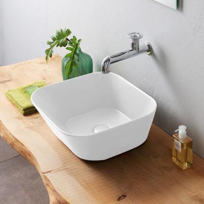 Waskom By Goof Mees Design Opbouw Wastafel Vierkant 42x42 cm Mat Wit Waskom By Goof Mees Design Opbouw Wastafel Vierkant 42x42 cm Mat Wit