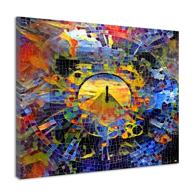 Schilderij - Op weg naar de eeuwigheid, Mozaïk, 2 maten, canvas wanddecoratie
