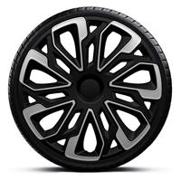 AutoStyle wieldoppen Estoril 13 inch ABS zwart/zilver set van 4 - thumbnail