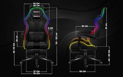 HUZARO FORCE 4.7 RGB MESH GAMING STOEL