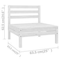 13-delige Loungeset massief grenenhout wit - thumbnail