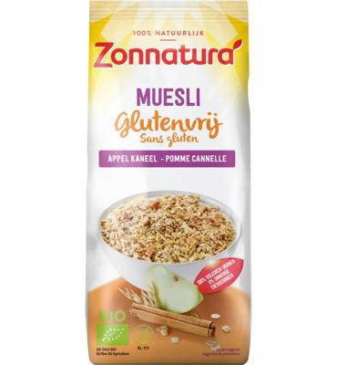 Zonnatura Muesli appel kaneel glutenvrij bio 375 Gram