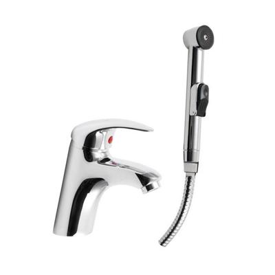 Wastafelmengkraan Sapho met Bidetdouche Chroom (incl. slang)