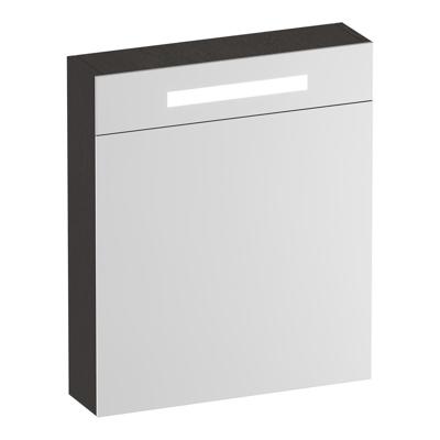Brauer Promise Deluxe Spiegelkast - 60 cm - met Verlichting - 1 Linksdraaiende Dubbelzijdige Spiegeldeur - Timber Anthracite